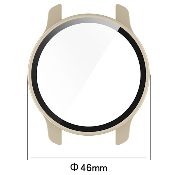 Garmin Venu 2 Plus cover with tempered glass screen protector - Dark Blue Blå