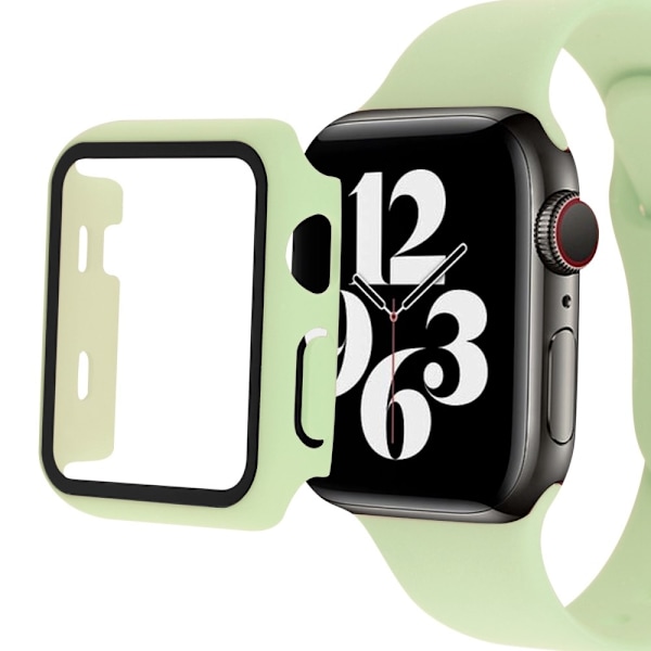 Apple Watch Series 8 (41mm) simpelt cover med hærdet glas - Lysegrøn Green