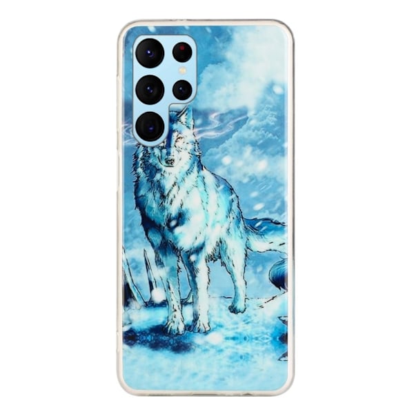 Deco Samsung Galaxy S22 Ultra Etui - Sne Ulv Blue