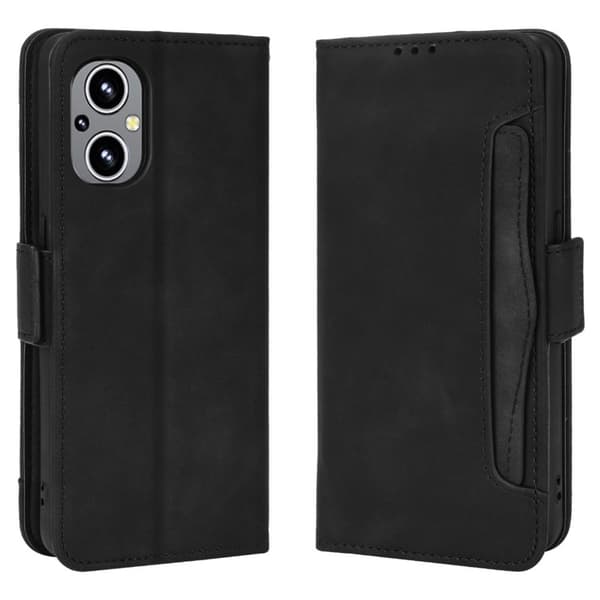 Stilfuldt Læder Etui med Pung til OnePlus Nord N20 5G - Sort Black