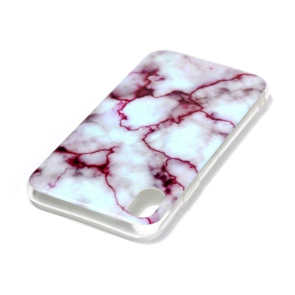 Marmormotiv iPhone Xs Max skal - Vit / Röd Marmor multifärg