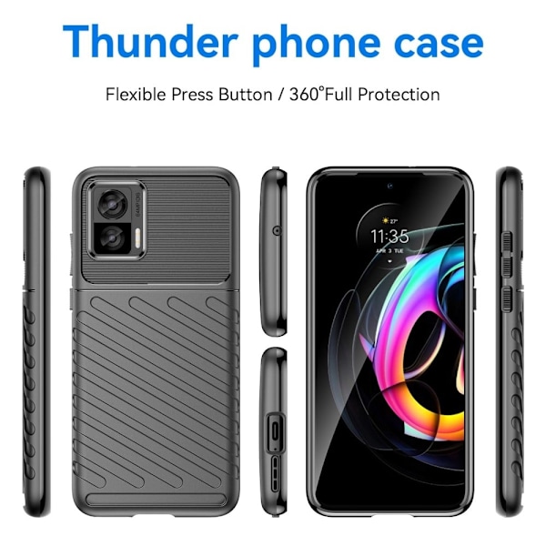 Thunder Motorola Edge 30 Neo Suojakotelo - Musta Black