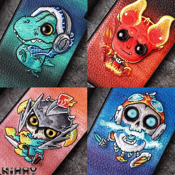 Nimmy Monster iPhone 11 Pro Deksel Brodert - Orange Orange