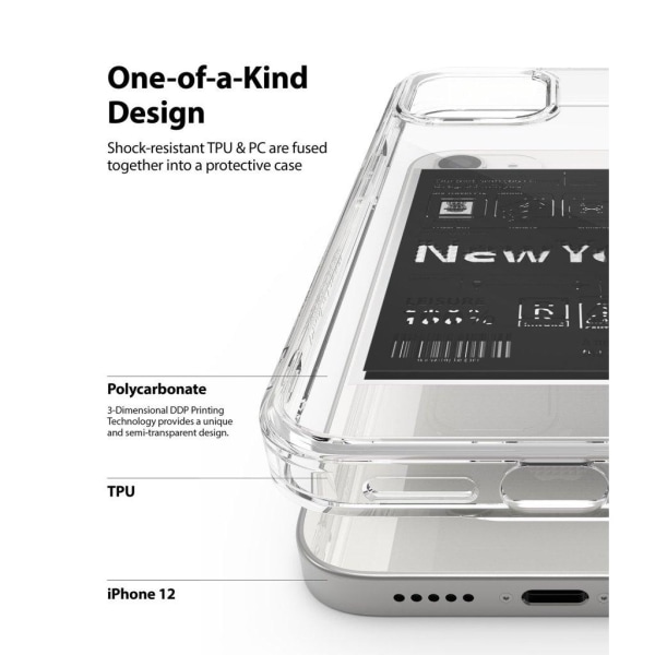 Ringke FUSION DESIGN - iPhone 12 / 12 Pro - New York Transparent