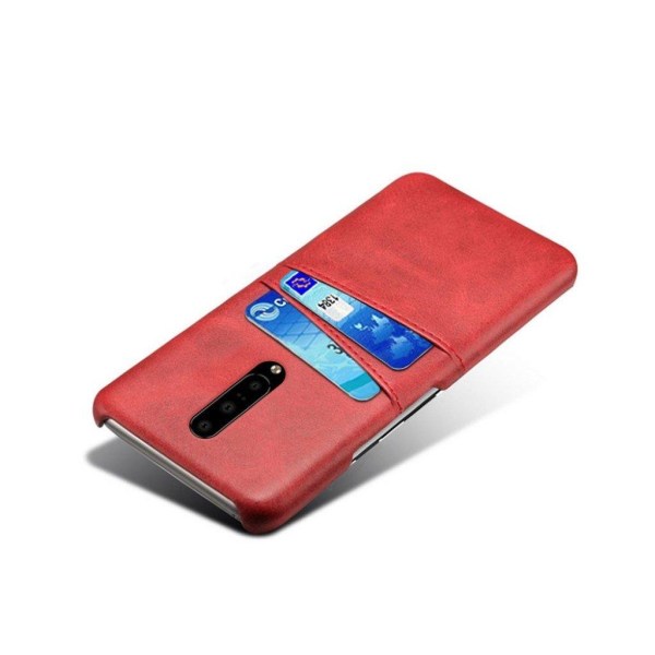 OnePlus 7 Pro dobbelt kortholder læder etui - Rød Red