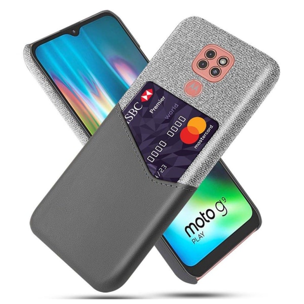 Bofink Motorola Moto G9 Play skal med korthållare - Silver/Grå Silvergrå