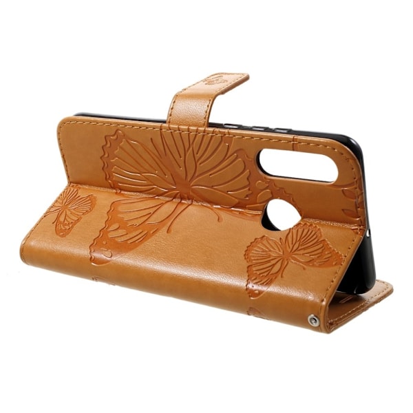 Butterfly Huawei P30 Lite nahkakotelo - Ruskea Brown