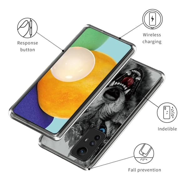 Deco Xiaomi Redmi Note 12S deksel - Voldsom Ulv Silver grey