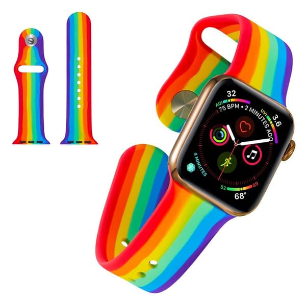 Apple Watch Series 5 40mm rainbow silikon klockarmband multifärg