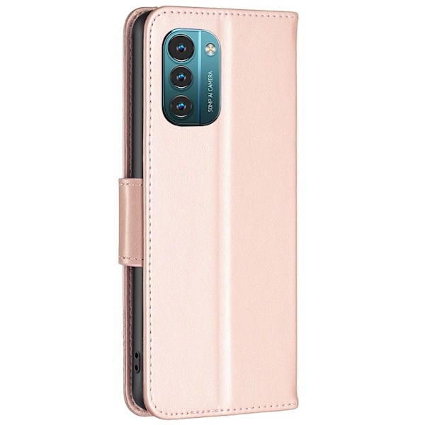 Butterfly Nokia G11 / Nokia G21 nahkakotelo - Ruusukulta Pink
