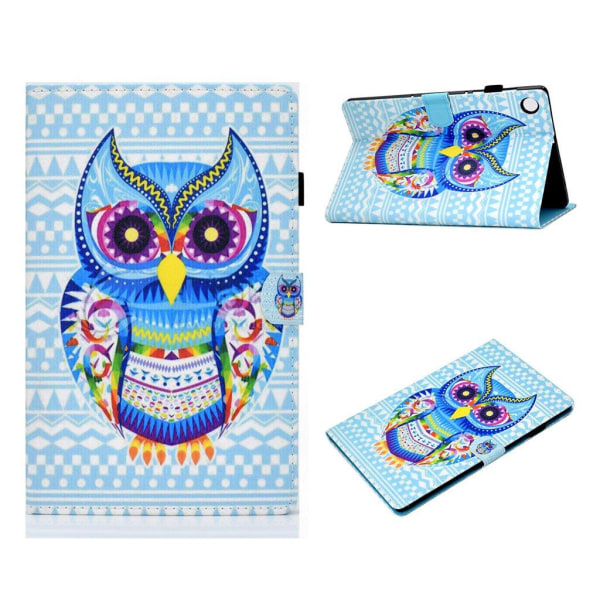 Lenovo Tab M10 FHD Plus pattern printing leather case - Owl Multicolor