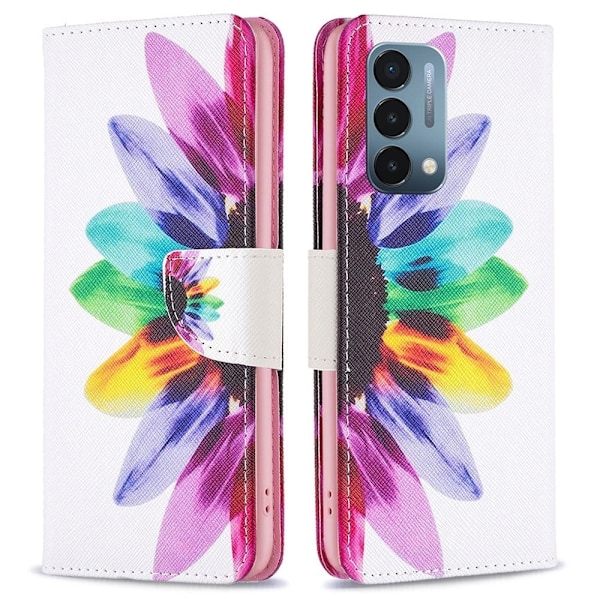 Wonderland OnePlus Nord N200 5G flip kuoret - Auringonkukka Multicolor