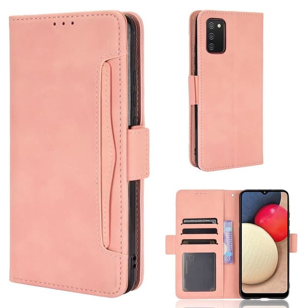 Moderne Samsung Galaxy A03s læderetui med pung - Pink Pink