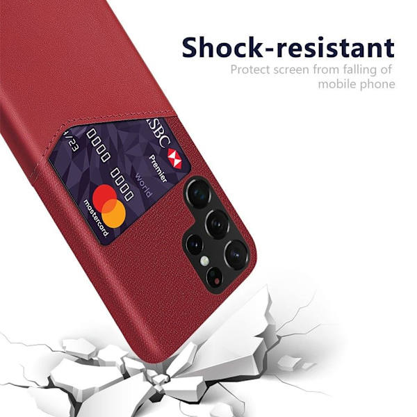 Bofink Samsung Galaxy S23 Ultra Card Suojakuori - Punainen Red