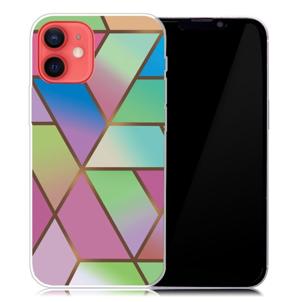 Marmormotiv iPhone 13 Mini skal - Rosa/Grön Och Blå Gradienter multifärg
