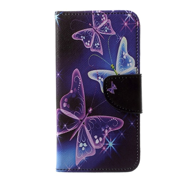 Samsung Galaxy J3 (2017) Holdbart læder etui - Levende sommerfugle Purple