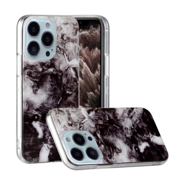 Marble iPhone 13 Pro Suojakotelo - Musta / Valkoinen Multicolor