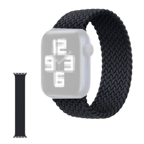 Apple Watch Series 6 / 5 44mm nylonkellonauha - Musta / Koko: L Black