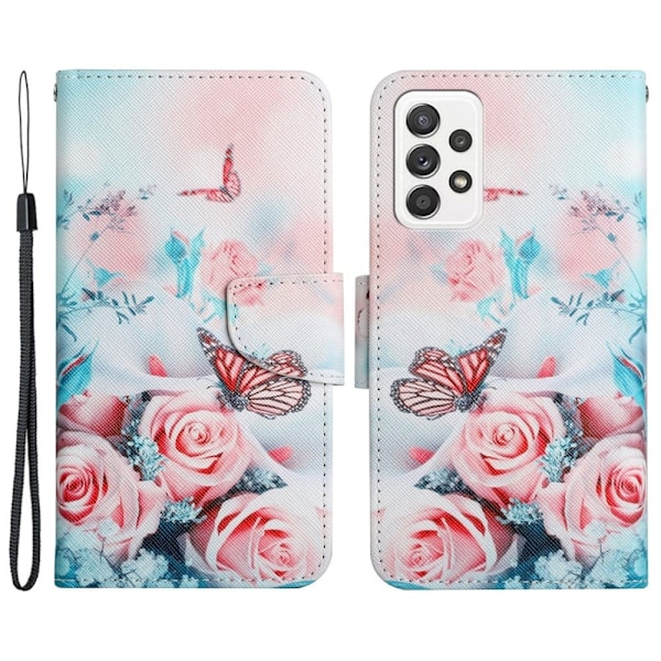 Wonderland Samsung Galaxy A53 5G Flip Etui - Pæon og Sommerfugl Multicolor