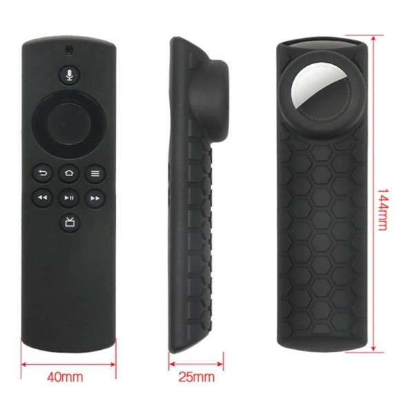 2-in-1 Amazon Fire TV Stick Lite / AirTag silicone cover - Black Svart