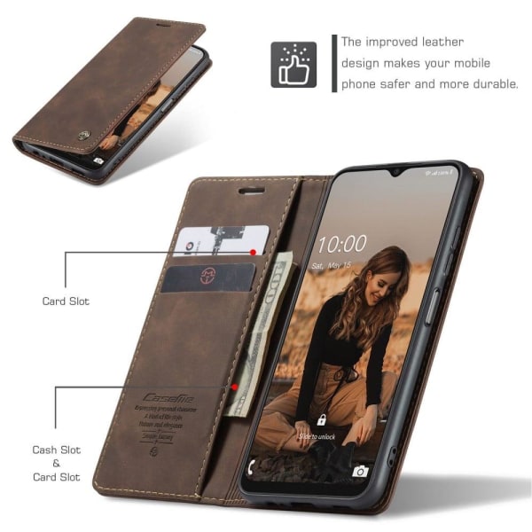 CaseMe Samsung Galaxy A22 5G vintage etui - Brun Brown