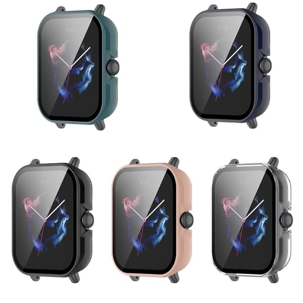 Amazfit GTS 3 ultra-thin cover with tempered glass - Black Svart