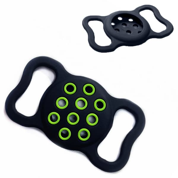 AirTags silikoneafdækning med udhulet hul - Sort / Grøn Black