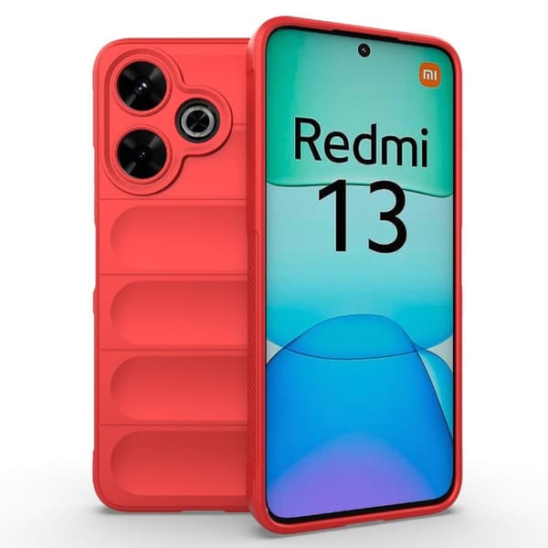 Mjukt greppformat Xiaomi Redmi 13 / Xiaomi Redmi Note 13R skal - Röd Röd