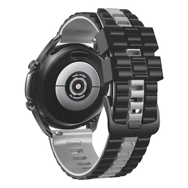 22 mm universalrem i bølgestil - Sort / Grå Black