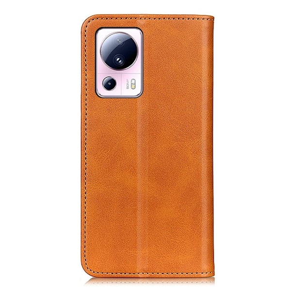 Flip Etui med Pung i Ægte Læder til Xiaomi 13 Lite / Civi 2 - Brun Brown