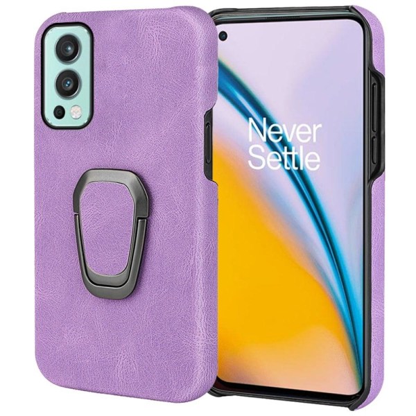 Shockproof leather cover with oval kickstand for OnePlus Nord 2 Lila