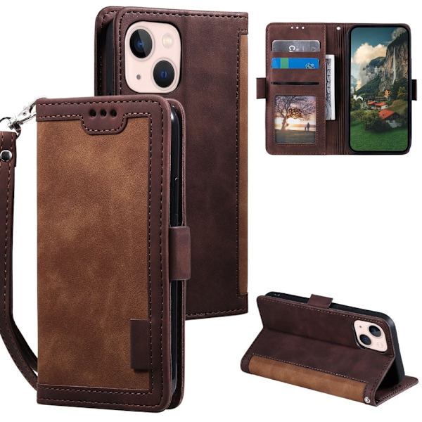 Suburbian läder iPhone 15 fodral - Brun Brun