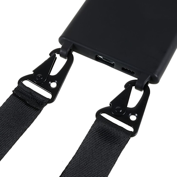 Tyndt TPU-etui med mat finish og justerbar strop til Samsung Galaxy S22 Ultra - Sort Black