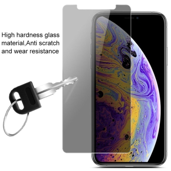 iPhone Xs Max IMAK anti-peep skärmskydd av 9H härdat glas - Mörk Transparent Transparent