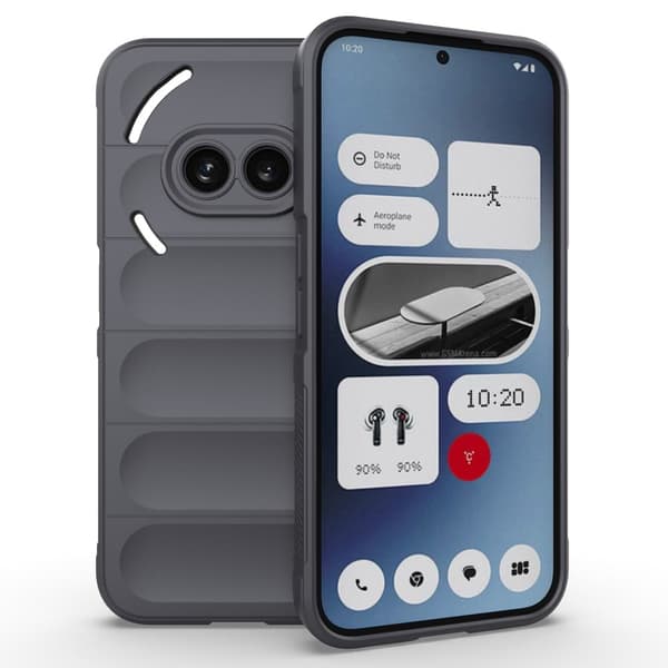 Mjukt greppformat Nothing Phone (2a) skal - Mörkgrå Silvergrå