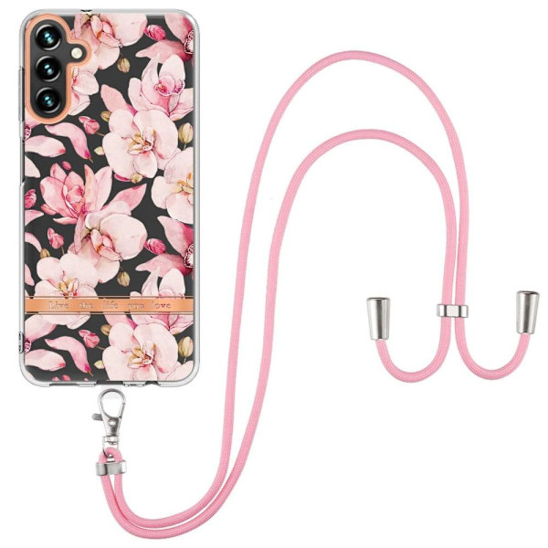 Slim og Holdbart Blødtcover med Snor til Samsung Galaxy A14 - Hc005 Pink Gardenia Pink