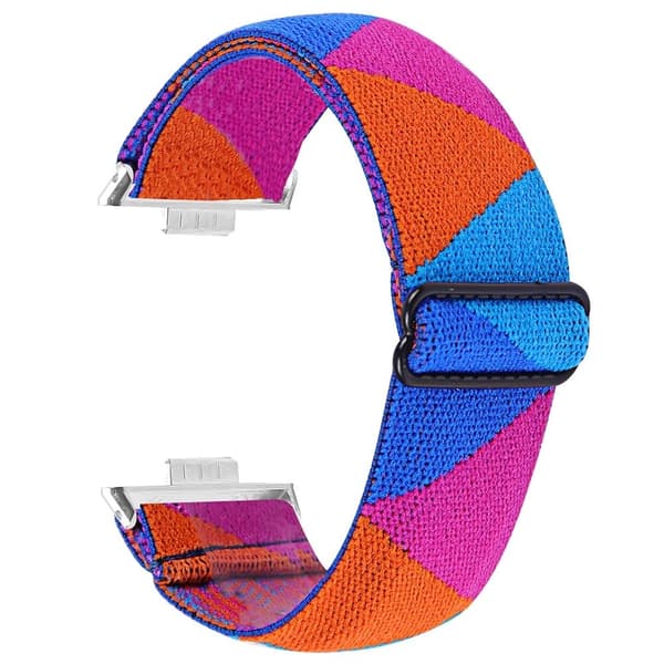 Huawei Watch Fit 3 Nylon Klockarmband Mönster Tryck Justerbart Elastiskt Armband - 21# Lila