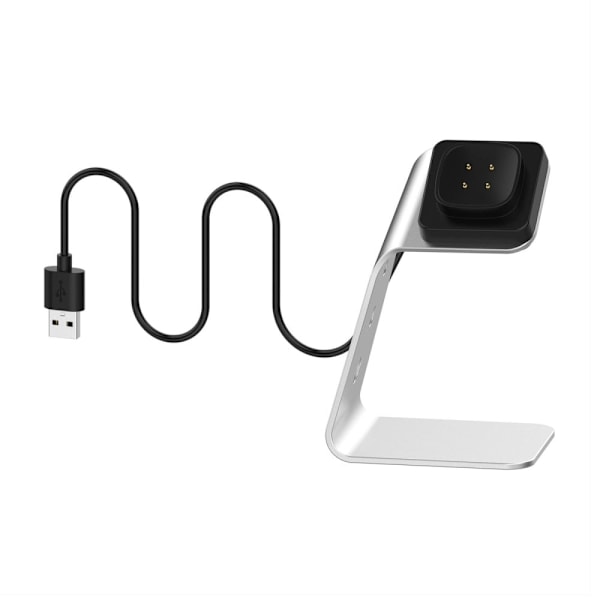 Fitbit Sense / Versa 3 opladningsdock med USB-kabel - Sølv Silver grey