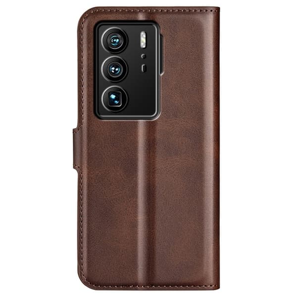 Læretui med Lommebok til ZTE Axon 40 Ultra - Brun Brown