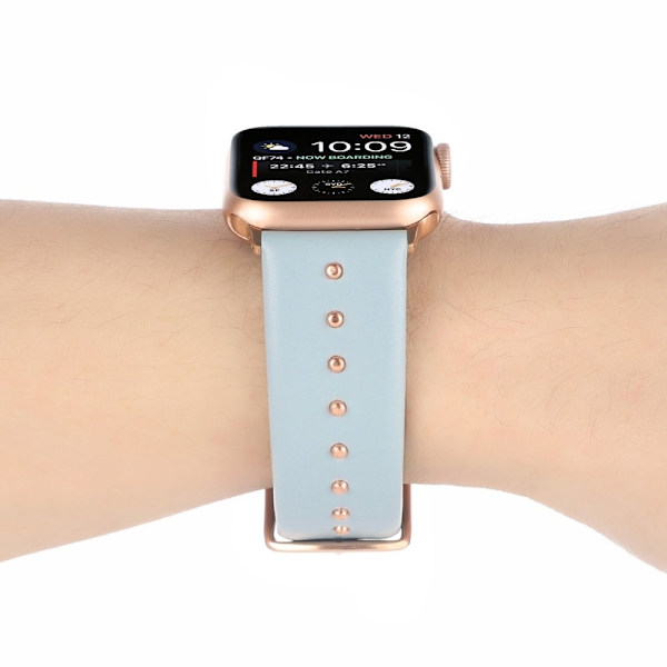 Apple Watch Series 8 (41mm) Ægte læderrem - Blå Blue