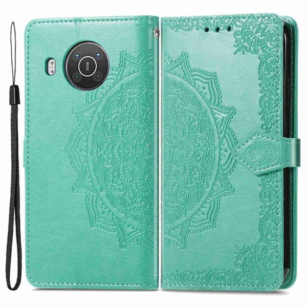 Mandala läder Nokia X10 / Nokia X20 fodral - Grön Grön