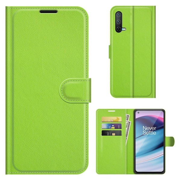 Klassisk OnePlus Nord CE 5G flip etui - Grøn Green