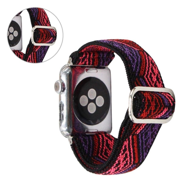 Apple Watch Series 6 / 5 44mm urrem med vævet mønster - Rød / Lilla Red