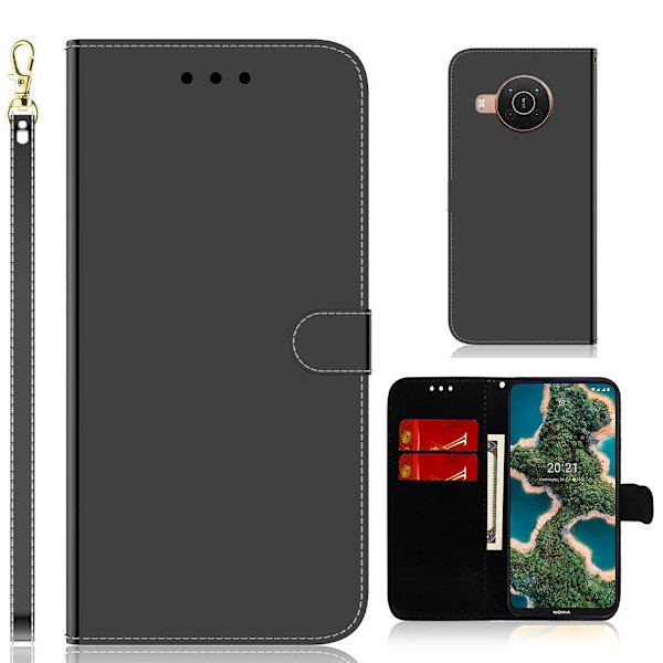 Mirror etui til Nokia X10 / Nokia X20 - Sort Black