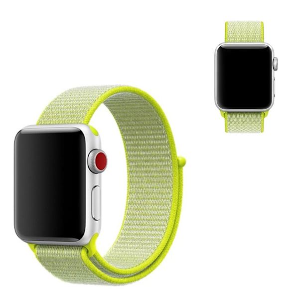 Apple Watch Series 5 40mm solid farve nylon urrem - Gul Yellow