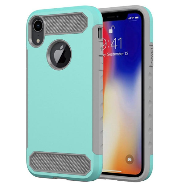 iPhone 9 Plus mobilskal plast silikon kolfiber halkfri - Turkos Grön