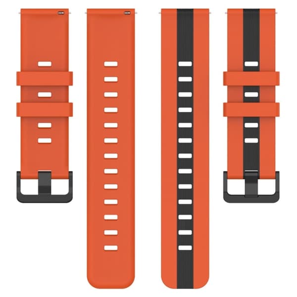 20 mm universal tofarget klokkerem i silikon - Oransje / Svart Orange