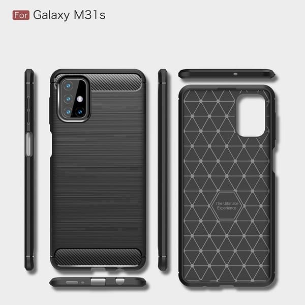Carbon Flex Samsung Galaxy M31s kotelot - Musta Black