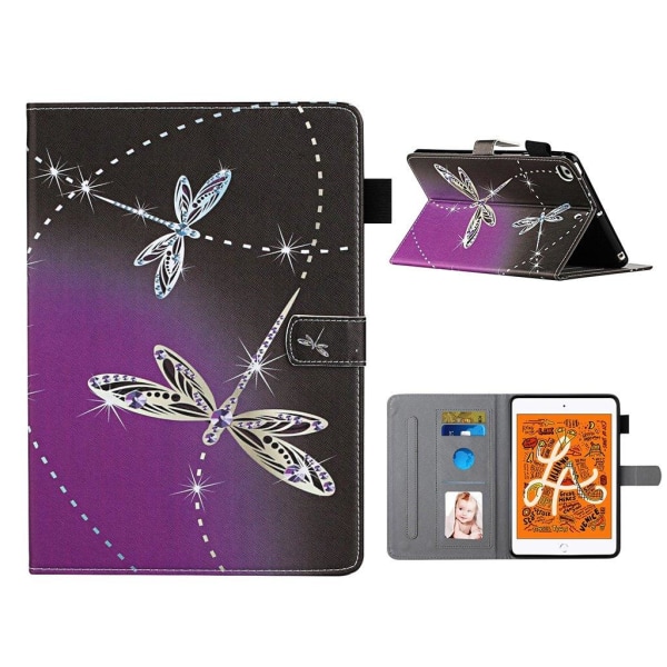 iPad Mini (2019) pattern printing leather case - Dragonfly Multicolor