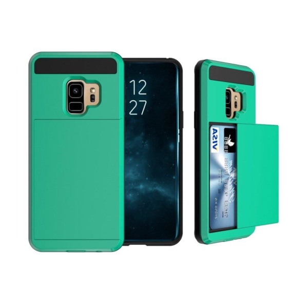 Samsung Galaxy S9 sliding kort TPU etui - Grøn Green